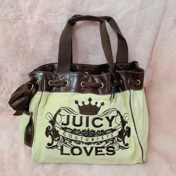 Juicy Couture Daydreamer Bag Purse Tote Authentic Vintage Bow Ribbon Couturists - Picture 1 of 8